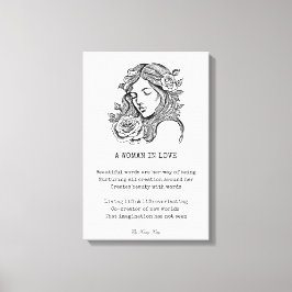 Liebe Gedicht Schwarz-Weiß-Rosenwand Leinwanddruck