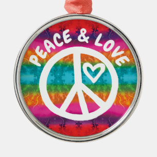 Liebe Gefärbte Krawatte Streifen Ornament Aus Metall