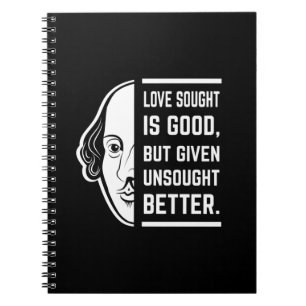 Liebe gefragt ist gut Shakespeare Thespia Zitat Notizblock