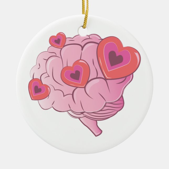 Liebe-Gehirn Keramik Ornament (Vorne)
