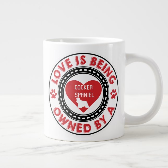 Liebe gehört einem Cocker Spaniel Jumbo-Tasse (Rechts)