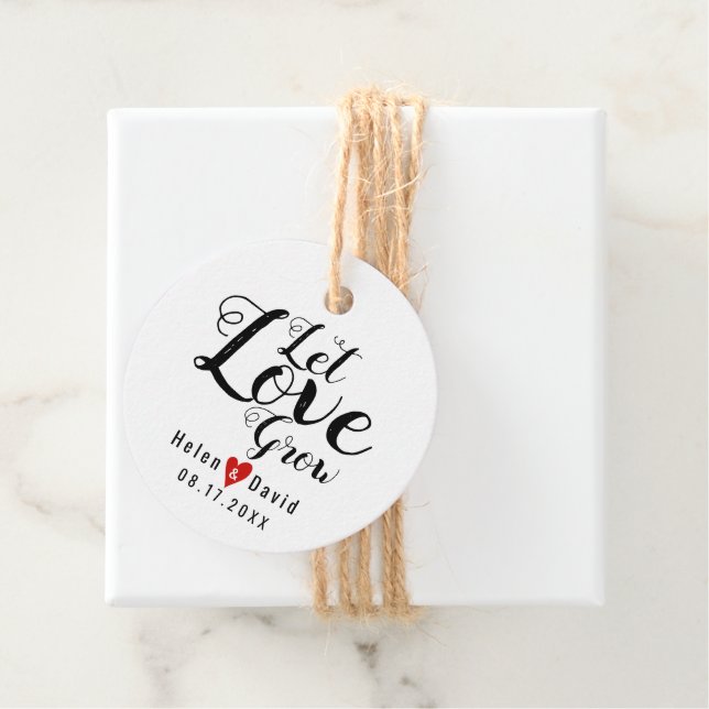 Liebe gelassen Kalligraphie Hochzeit Geschenkanhänger (Beispiel)