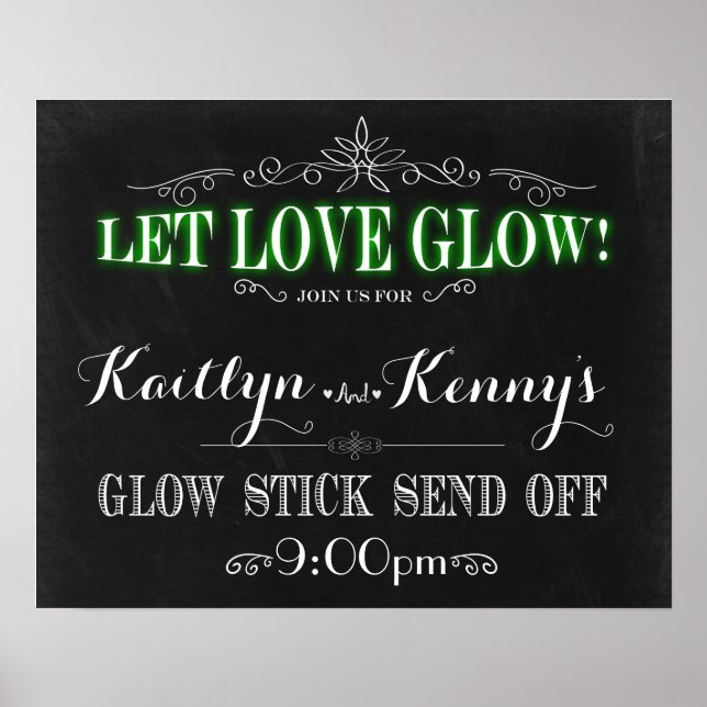 Liebe gelassen leuchten - Glow Stick Send 16x20 Poster (Vorne)