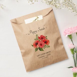 Liebe gelassen Mohn Gastgeschenk Hochzeit Tasche Geschenktütchen