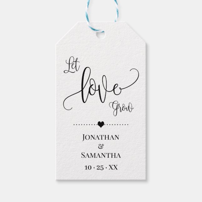 Liebe gelassen Pflanze Geschenk minimalistische Ga Geschenkanhänger (Vorderseite)