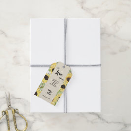 Liebe gelassen Sonnenblumen Gastgeschenk Hochzeit Geschenkanhänger