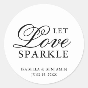 Liebe gelassen Sparkle Elegante Typografie Gastges Runder Aufkleber