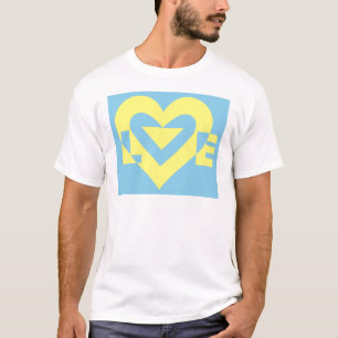 Liebe gelb auf blau T-Shirt