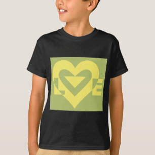 Liebe Gelb auf Sangengrün T-Shirt