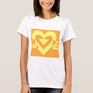 Liebe Gelb in Orange T-Shirt