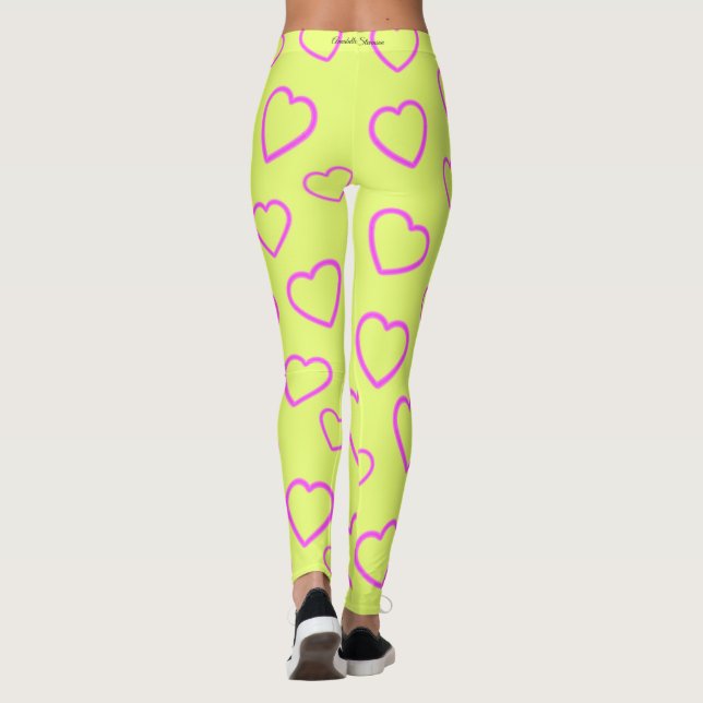 Liebe Gelbes Rosa Leggings (Rückseite)