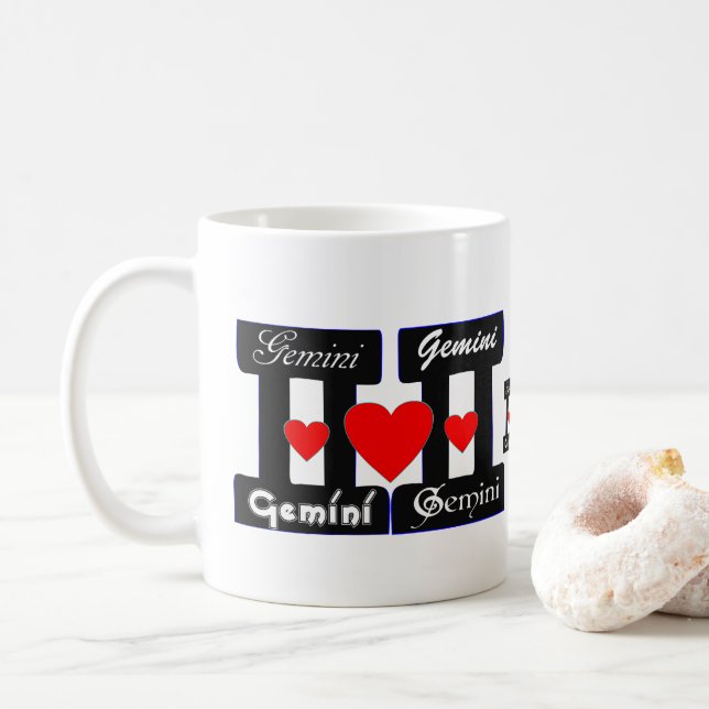♊ Liebe Gemini-Zodiac Sign Classic Kaffee Kaffeetasse (Mit Donut)