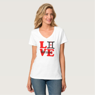 ♊ Liebe Gemini-Zodiac Sign Nano V-Neck T-Shirt