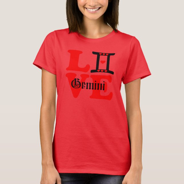 😍 Liebe Gemini-Zodiac Sign Slim-angepasst T-Shirt (Vorderseite)
