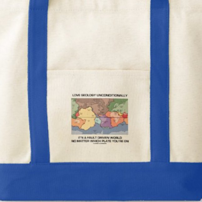 Liebe Geologie bedingungslos durch Fehler angetrie Tragetasche (Plate tectonics humor tote bag for anyone who loves geology unconditionally!)