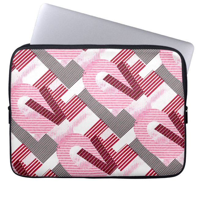 Liebe Geometric Magenta Letter Laptopschutzhülle (Vorderseite)