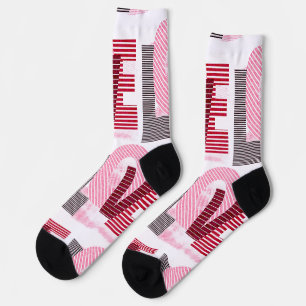 Liebe Geometric Magenta Letter Socken