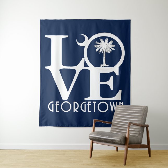LIEBE Georgetown South Carolina Wandteppich (Beispiel)