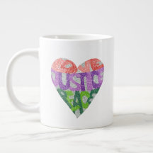 Liebe, Gerechtigkeit, Frieden - Jumbo-Tasse
