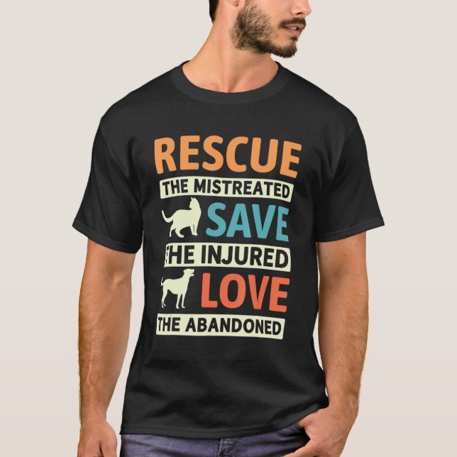 Liebe gerettete gestopfte Tiere Hunde Welpen oder  T-Shirt (Vorderseite)