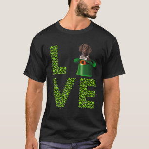 Liebe German Kurzhaarige Pointer Kleeblatt St Patr T-Shirt