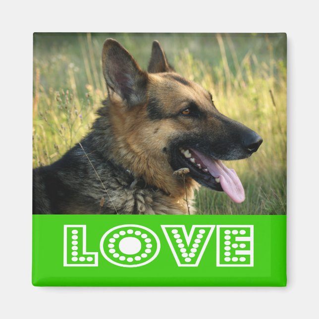 Liebe German Shepherd Puppy Dog Kühlschrankmagnet Magnet (Vorne)