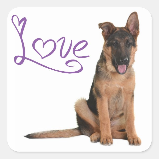 Liebe German Shepherd Puppy Dog Stickers (Vorderseite)