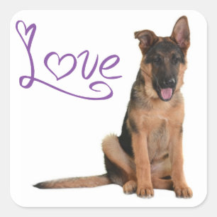 Liebe German Shepherd Puppy Dog Stickers