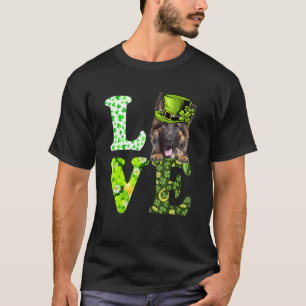 Liebe German Shepherd St Patrick's Day Kleeblatt I T-Shirt