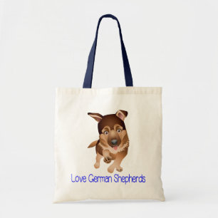 Liebe German Shepherd Welpe Hund Leinwand Tote Beu Tragetasche