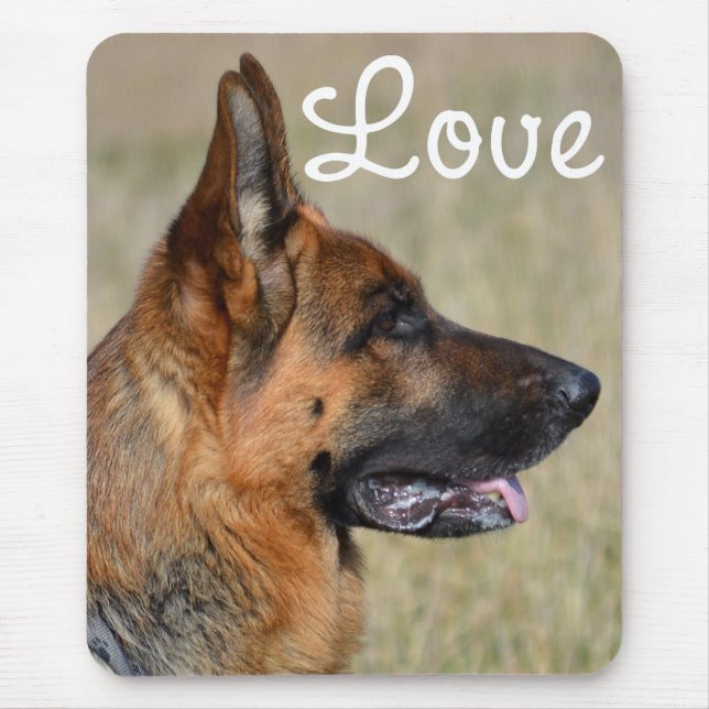 Liebe German Shepherds Welpe Hund Mousepad (Vorne)