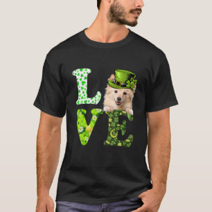 Liebe German Spitz St. Patrick's Day Kleeblatt Iri T-Shirt