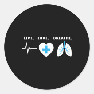 Liebe - Geschenk des Respirationstherapeuten Runder Aufkleber