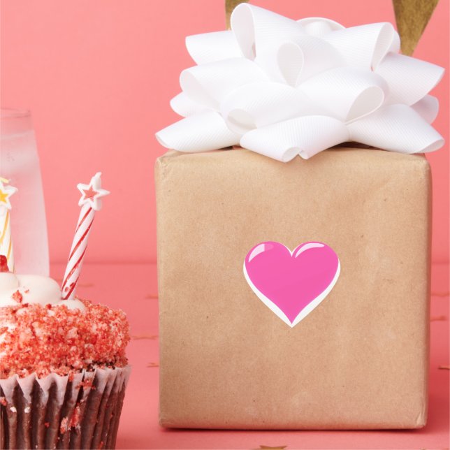 Liebe Geschenke Rosa Herzklammern Herz-Aufkleber (Party)