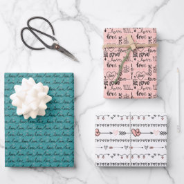 Liebe Geschenkpapier Set
