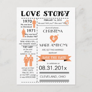 Liebe-Geschichten-Save the Date Postkarte (Lachse)