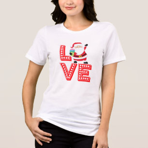 Liebe Gestapelt Design Weihnachten Tri-Blend Shirt