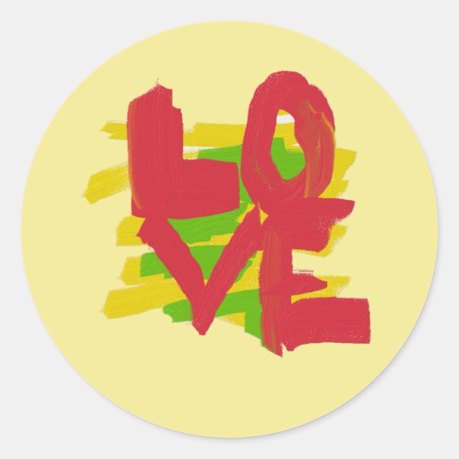 Liebe gestrichene Briefe Art Sticker (Vorderseite)
