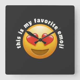 Liebe - gestürzte Emoji Quadratische Wanduhr