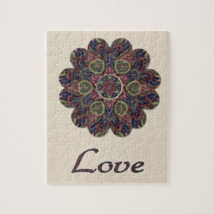 LIEBE-Gewebe Collage Blume Inspiration Serie Puzzle
