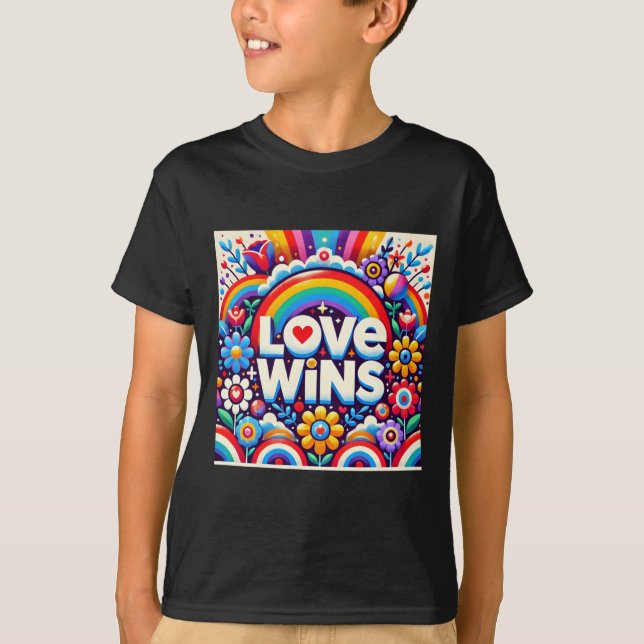 Liebe gewinnt Art T-Shirts Sticker (Vorderseite)