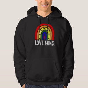 Liebe gewinnt Boho Rainbow Peace Sign Pride Lesbia Hoodie