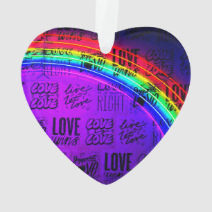 Liebe gewinnt Gay Pride LBGQT Regenbogen Ornament
