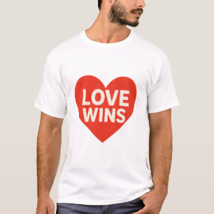Liebe Gewinnt Herz Design T-Shirt
