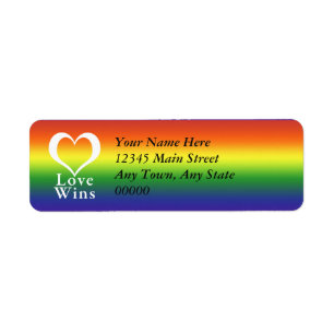 Liebe gewinnt Herz-Regenbogen-Rücksendeadresse
