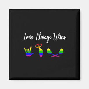 Liebe gewinnt immer ASL Awareness Gay Pride LGBT Magnet