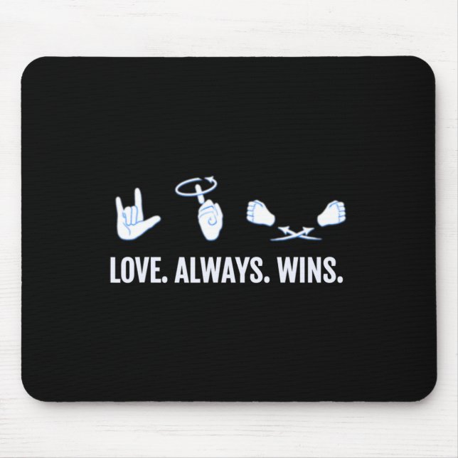 Liebe gewinnt immer ASL Deaf Awareness Sign Langua Mousepad (Vorne)