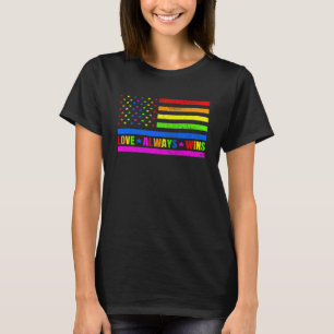 Liebe gewinnt immer Gay Flag Rainbow Pride Day LGB T-Shirt