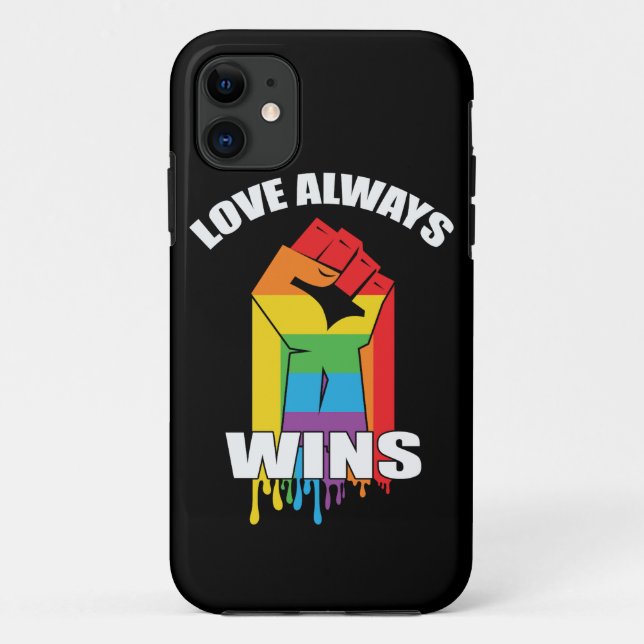 Liebe gewinnt immer Gay LGBT Case-Mate iPhone Hülle (Rückseite)