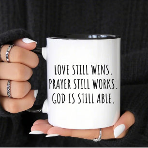 Liebe gewinnt immer noch Gebet Tasse